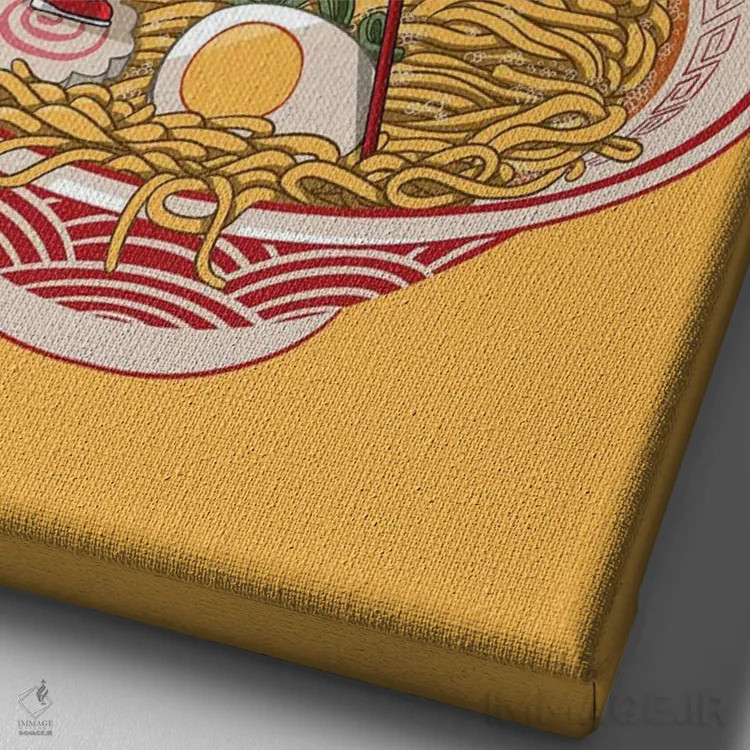 تابلو خدایان ژاپنی در رامن اثر آلبرتو پرز - نمای نزدیک بافت بوم