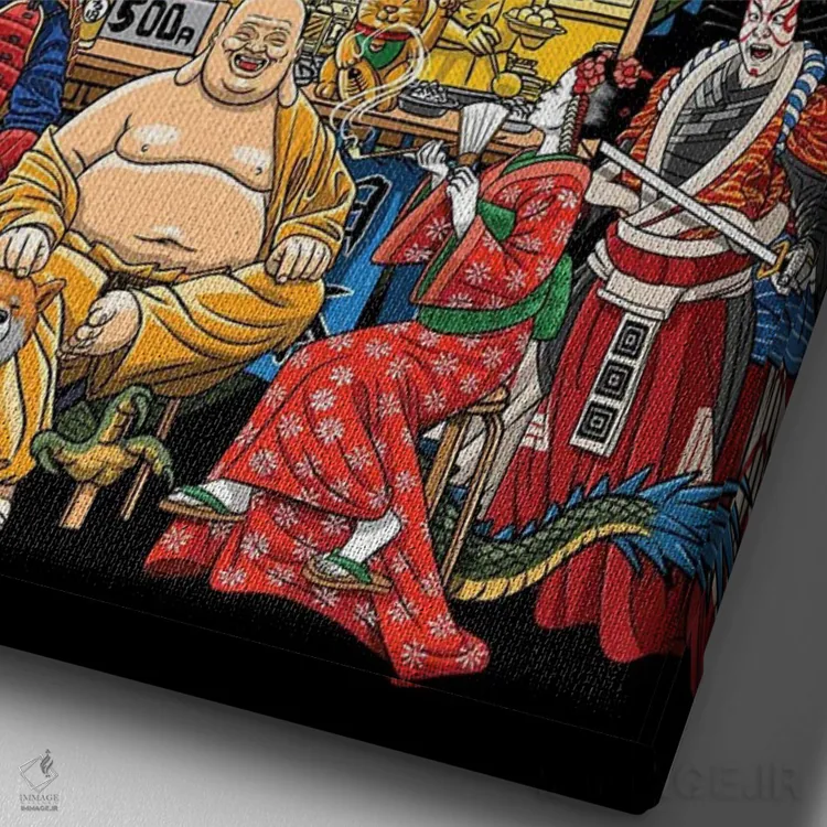 تابلو غرفهٔ خیابانی غذای ژاپنی اثر آلبرتو پرز - نمای نزدیک بافت بوم