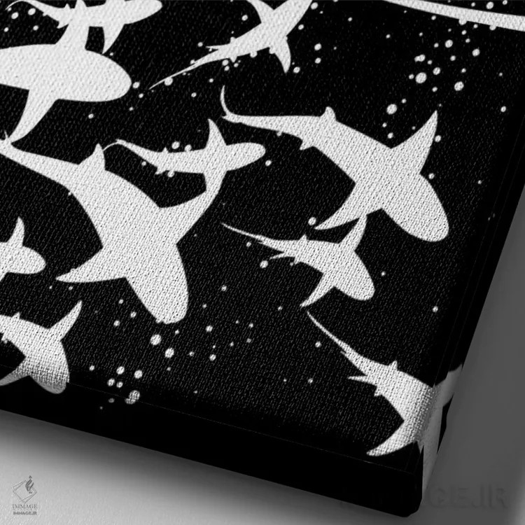 تابلو موج کوسهها اثر آلبرتو پرز - نمای نزدیک بافت بوم