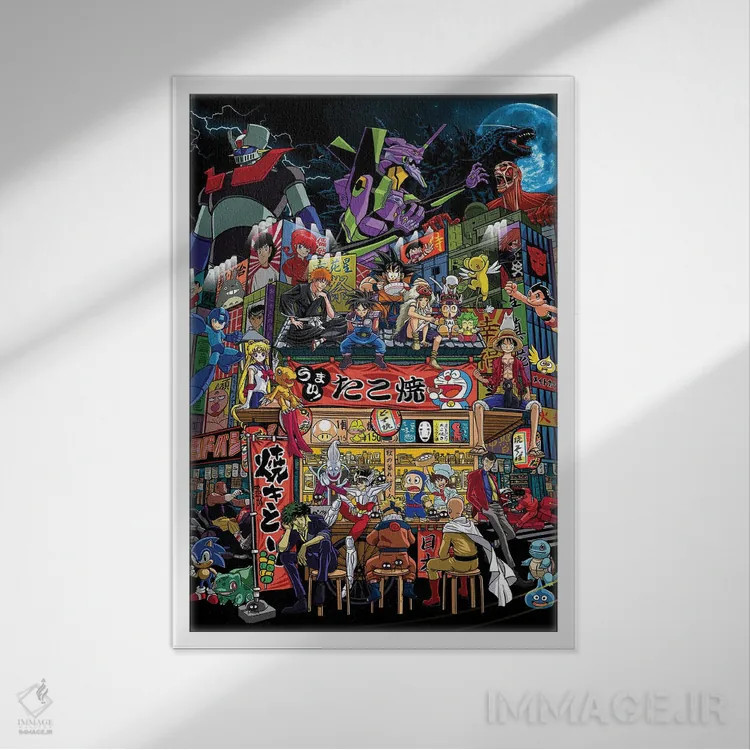 تابلو یک روز عادی در ژاپن اثر آلبرتو پرز - نمای قابدار سفید