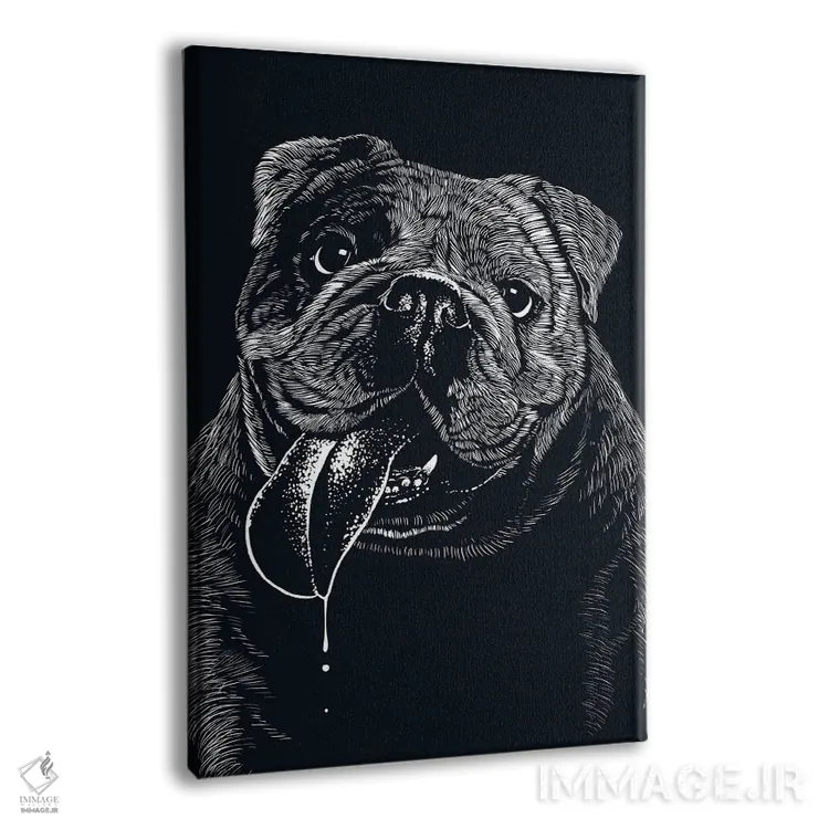 تابلو بولداگ خوشحال اثر آلبرتو پرز - نمای پرسپکتیو محصول