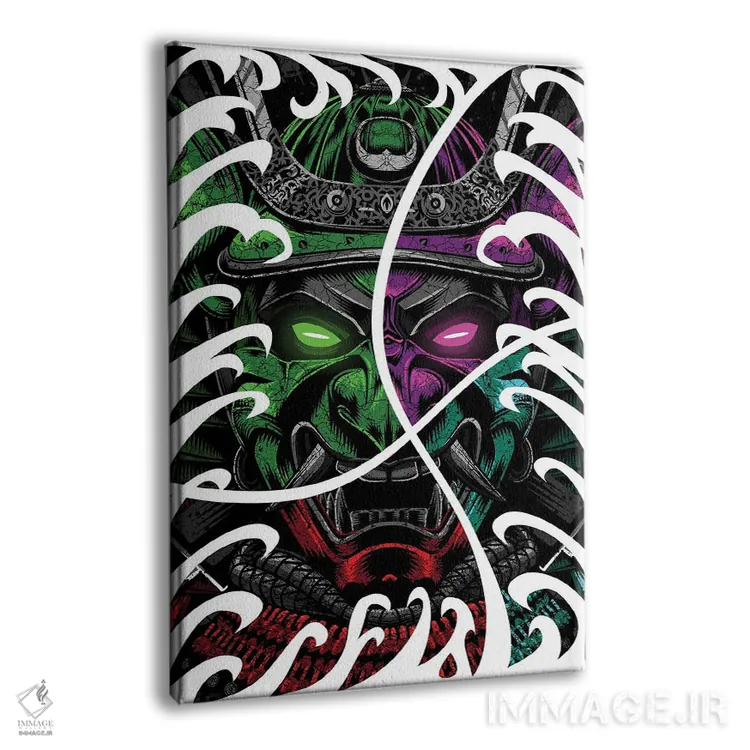 تابلو سَمورایی جنگجو در خالکوبی اقیانوسی اثر آلبرتو پرز - نمای پرسپکتیو محصول