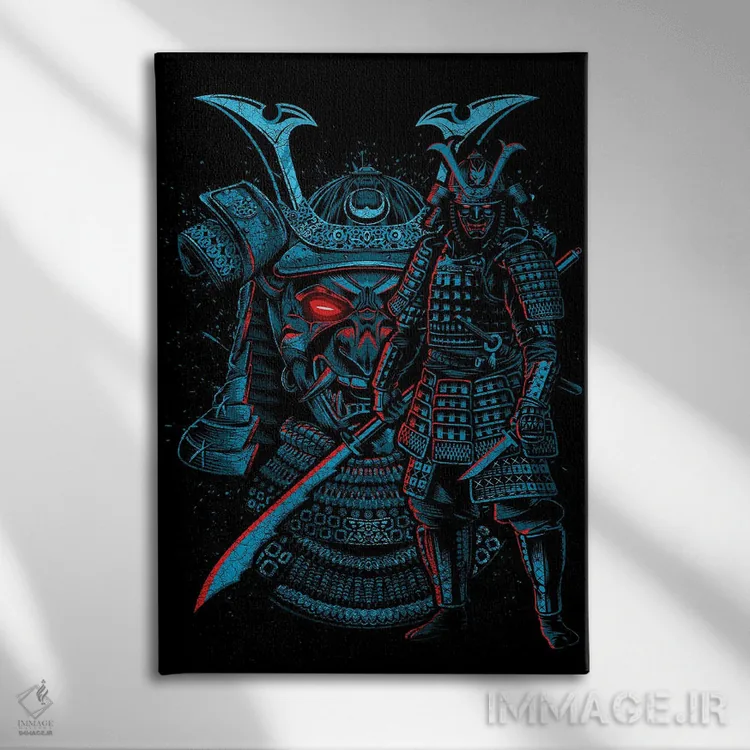 تابلو سامورایی افسانهای اثر آلبرتو پرز - نمای روبهرو روی دیوار