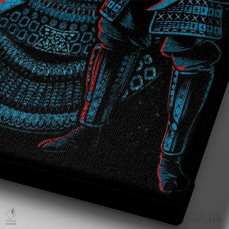 تابلو سامورایی افسانهای اثر آلبرتو پرز - نمای نزدیک بافت بوم