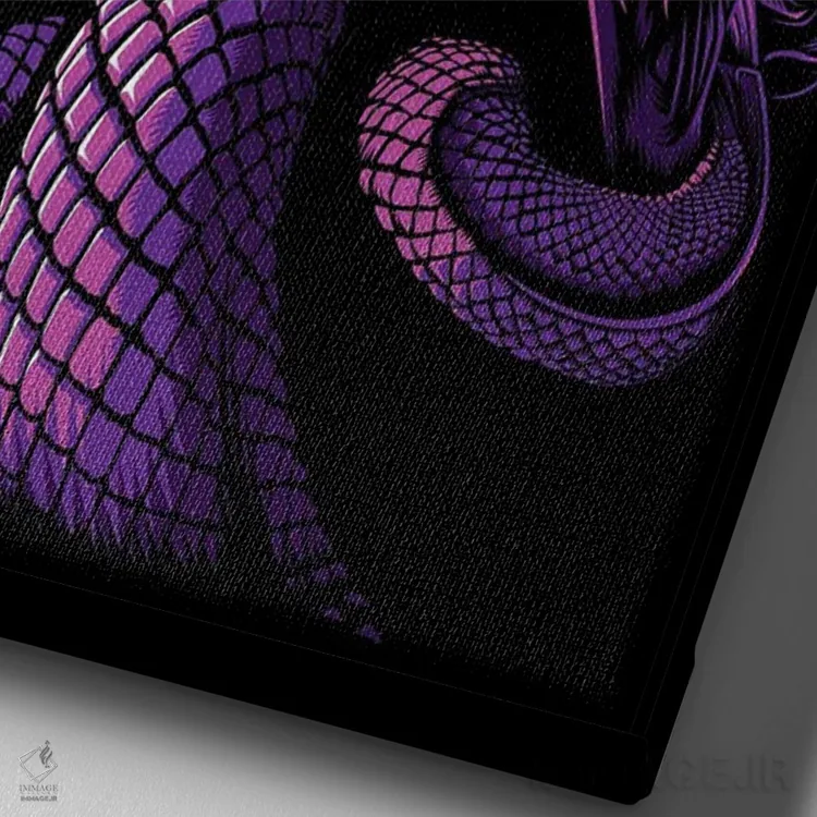 تابلو پوسایدون با نیزه سهشاخه و اژدها اثر آلبرتو پرز - نمای نزدیک بافت بوم