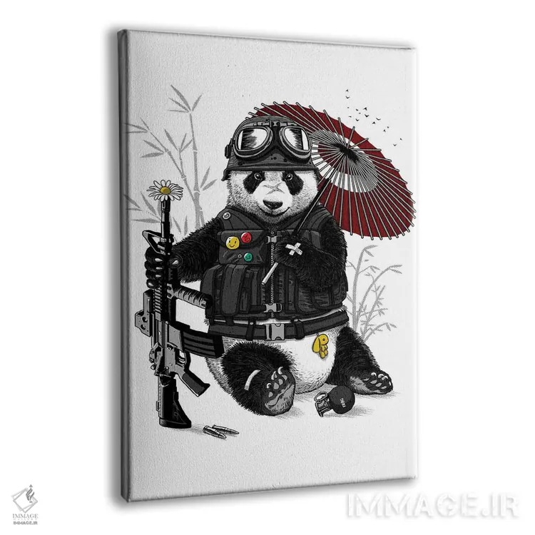 تابلو پاندای نظامی اثر آلبرتو پرز - نمای پرسپکتیو محصول