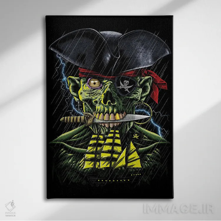 تابلو دزد دریایی زامبی اثر آلبرتو پرز - نمای روبهرو روی دیوار