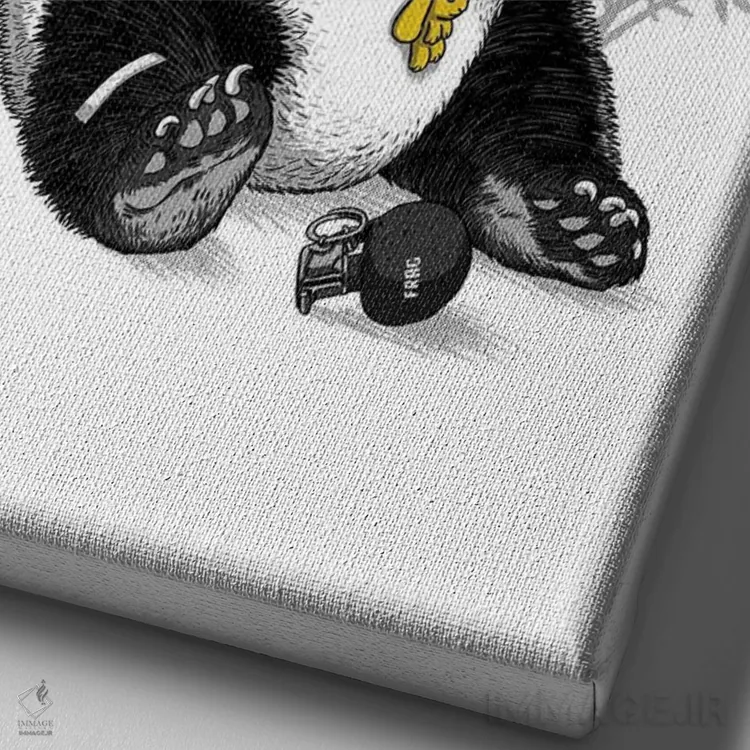 تابلو پاندای نظامی اثر آلبرتو پرز - نمای نزدیک بافت بوم