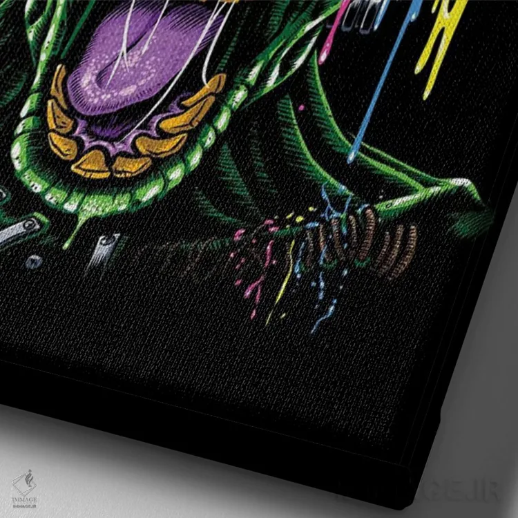 تابلو زامبی آیندهنگر اثر آلبرتو پرز - نمای نزدیک بافت بوم