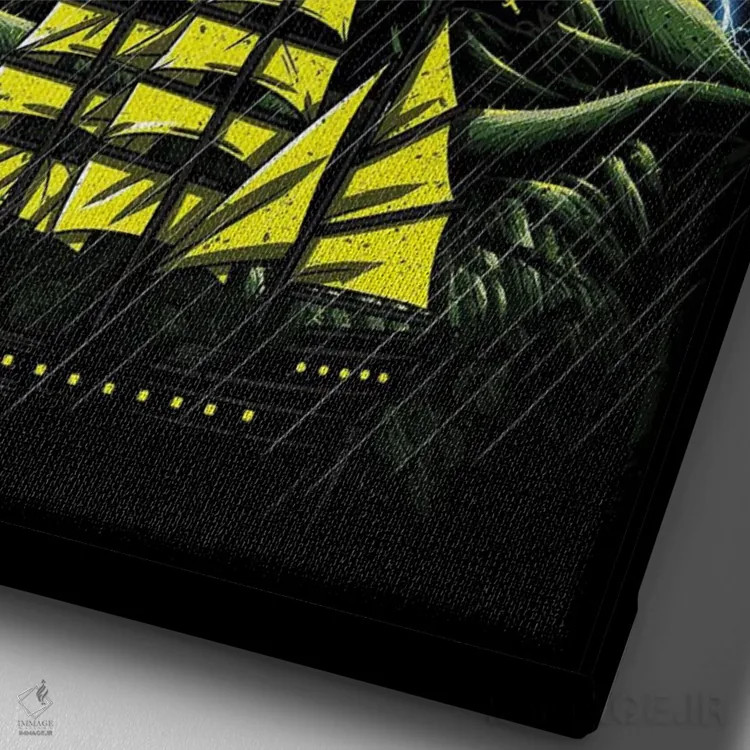 تابلو دزد دریایی زامبی اثر آلبرتو پرز - نمای نزدیک بافت بوم