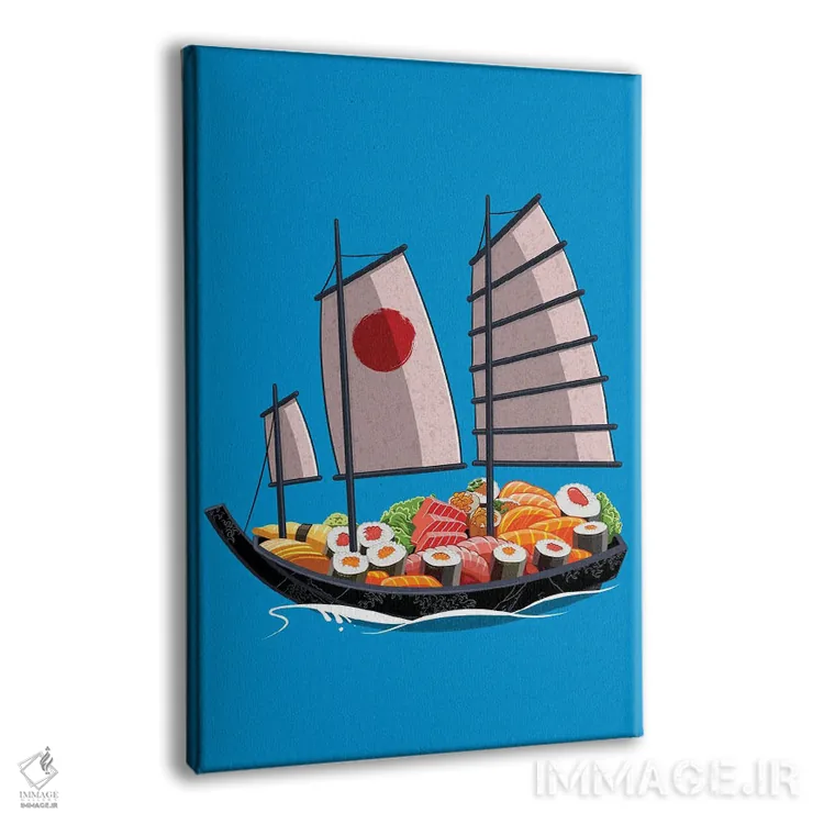 تابلو قایق سوشی ژاپنی اثر آلبرتو پرز - نمای پرسپکتیو محصول