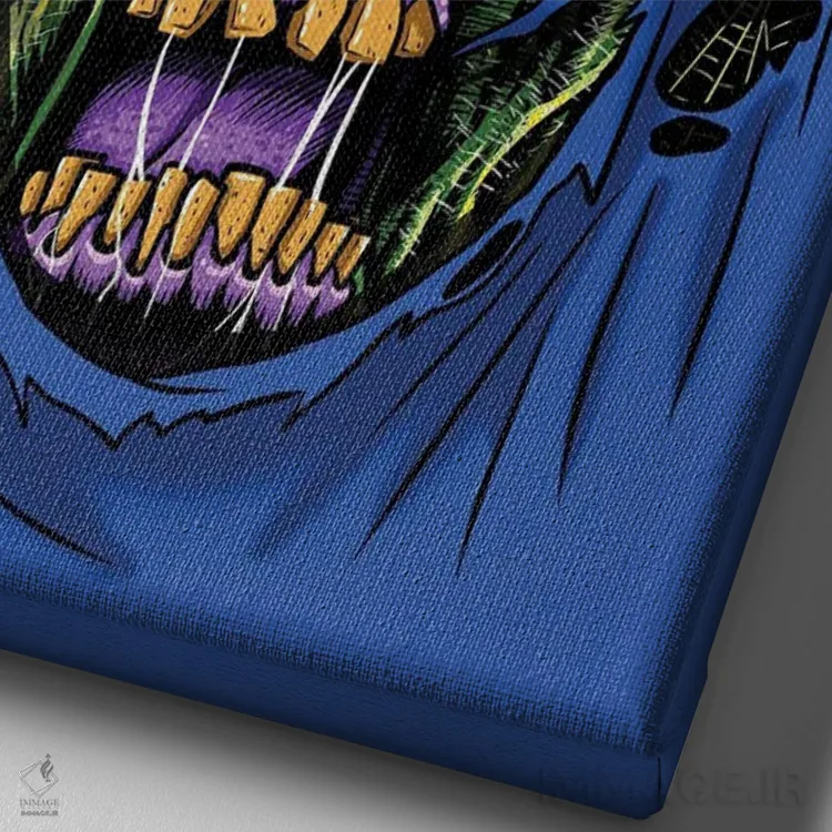 تابلو زامبی از میان لباسهای تو اثر آلبرتو پرز - نمای نزدیک بافت بوم