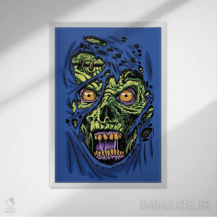 تابلو زامبی از میان لباسهای تو اثر آلبرتو پرز - نمای قابدار سفید