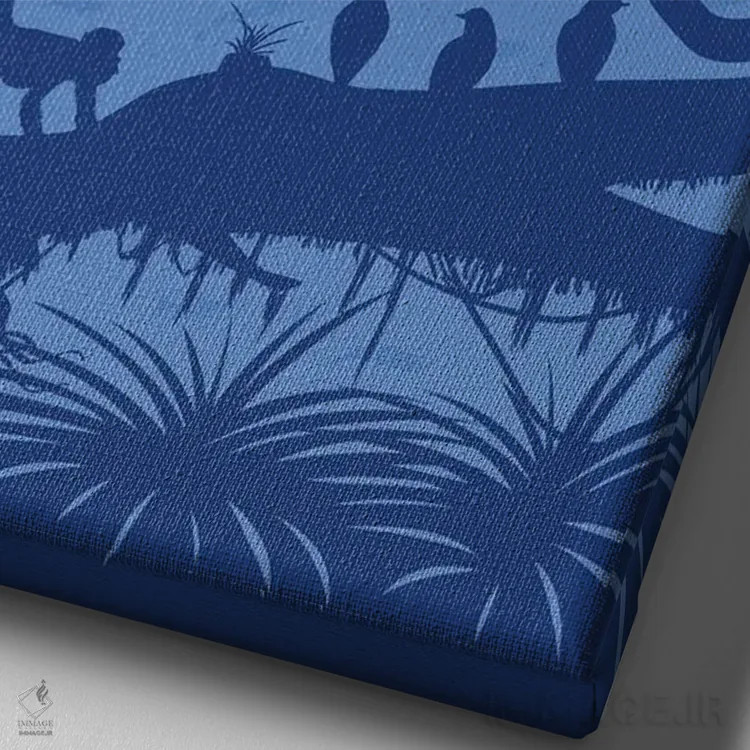 تابلو نهنگ زیر توری ژاپنی (دروازه آیینی) اثر آلبرتو پرز - نمای نزدیک بافت بوم