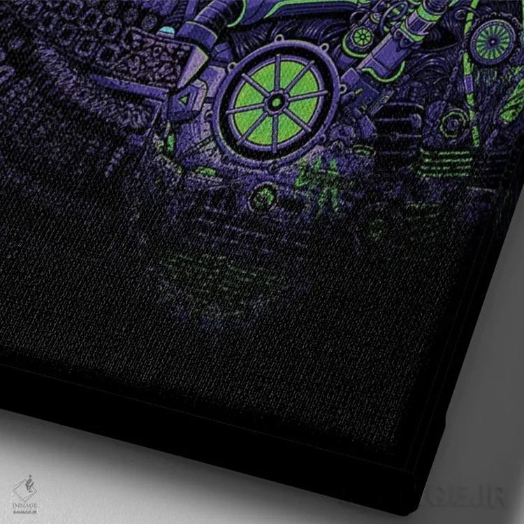 تابلو سامورایی رباتیک اثر آلبرتو پرز - نمای نزدیک بافت بوم