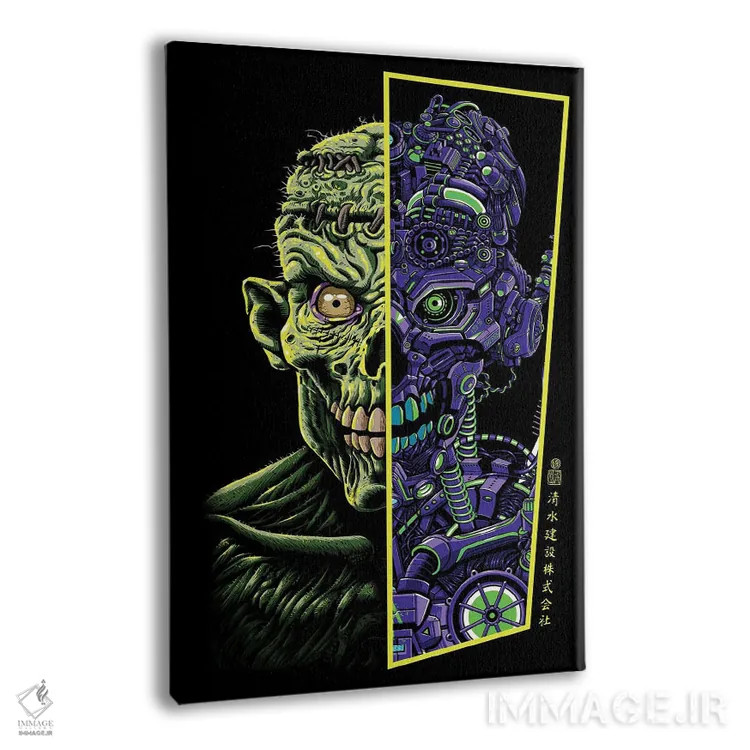 تابلو زامبی در برابر ربات اثر آلبرتو پرز - نمای پرسپکتیو محصول