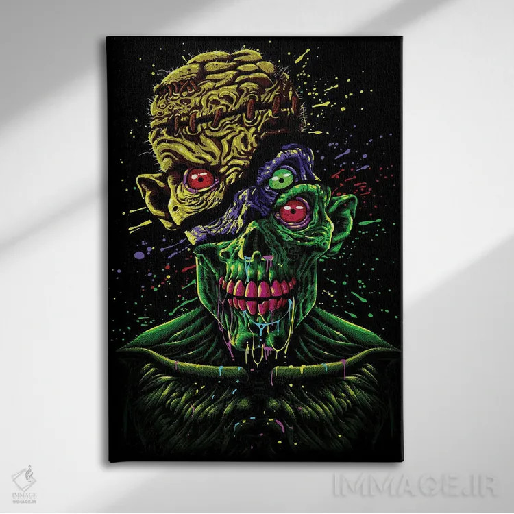 تابلو زامبی درون زامبی دیگر اثر آلبرتو پرز - نمای روبهرو روی دیوار