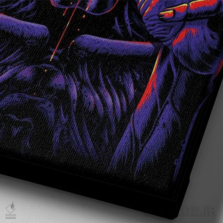 تابلو زامبی در آتش اثر آلبرتو پرز - نمای نزدیک بافت بوم