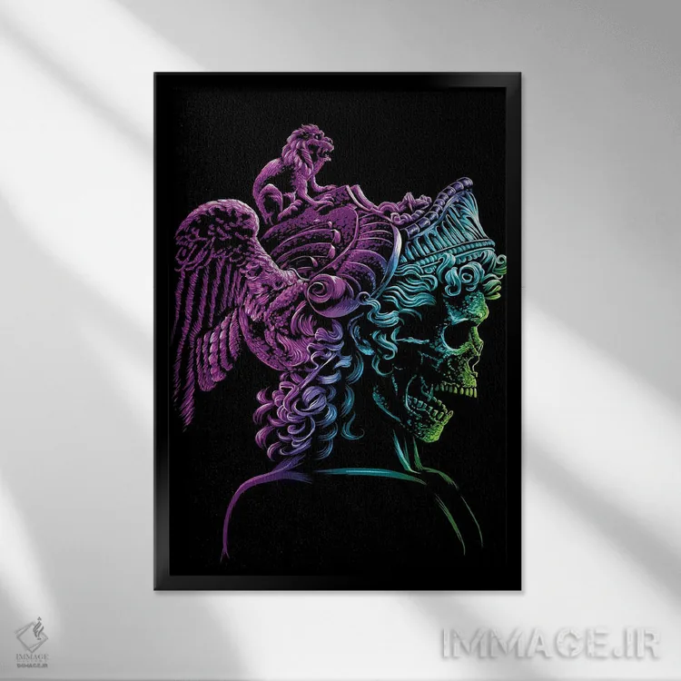 تابلو مجسمه یونانی اثر آلبرتو پرز - نمای قابدار مشکی