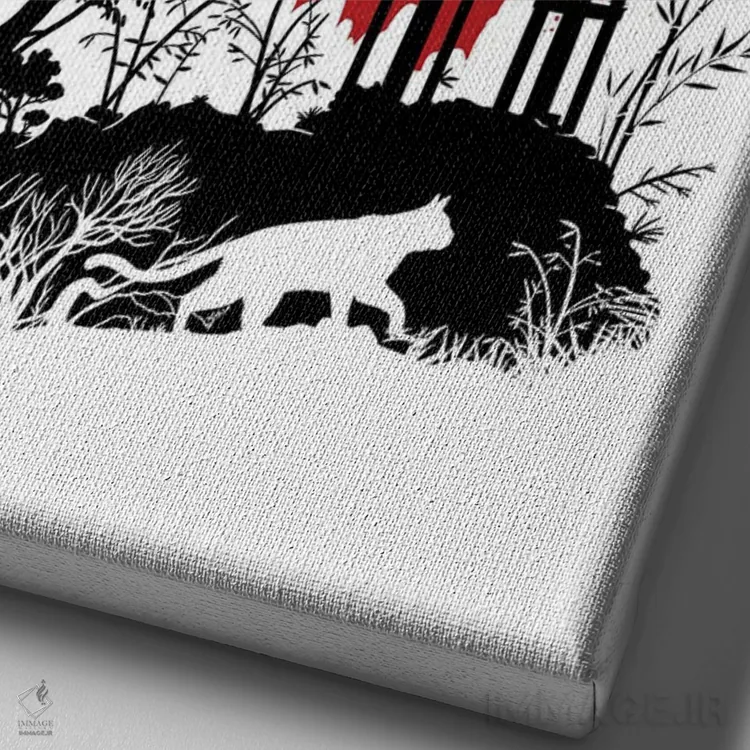 تابلو منظره مینیمالیستی ژاپنی اثر آلبرتو پرز - نمای نزدیک بافت بوم