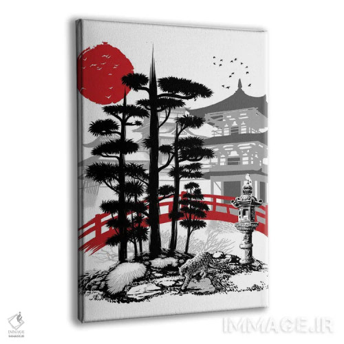 تابلو معبد با باغ ذن اثر آلبرتو پرز - نمای پرسپکتیو محصول