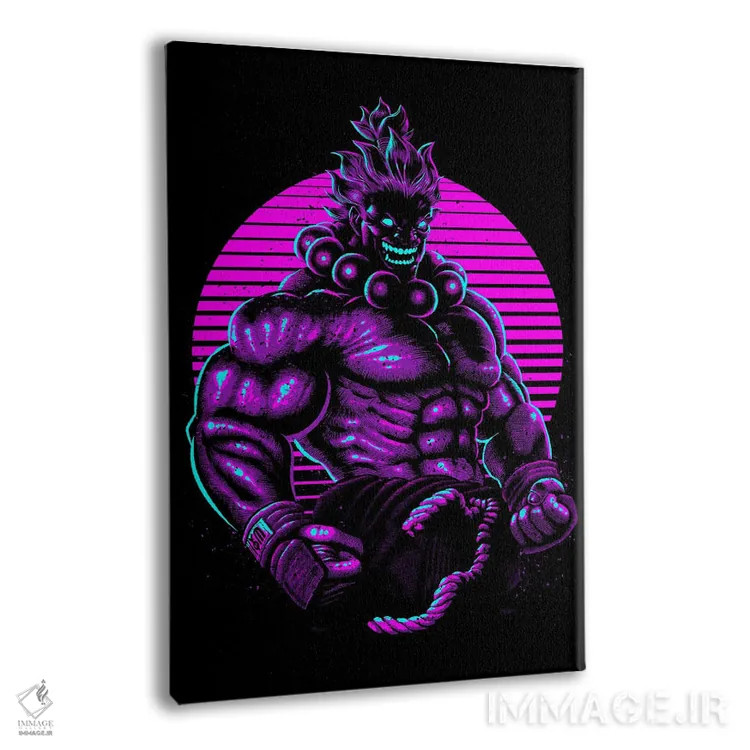 تابلو مبارز خبیث رترو اثر آلبرتو پرز - نمای پرسپکتیو محصول