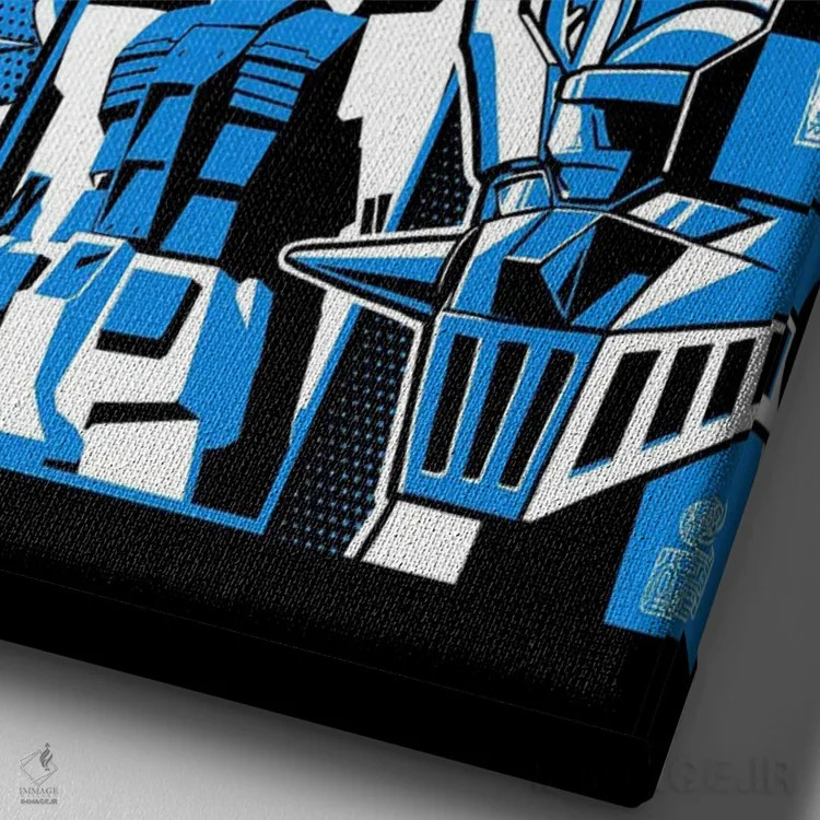 تابلو رباتهای غولآسا (مانگا ژاپنی) اثر آلبرتو پرز - نمای نزدیک بافت بوم