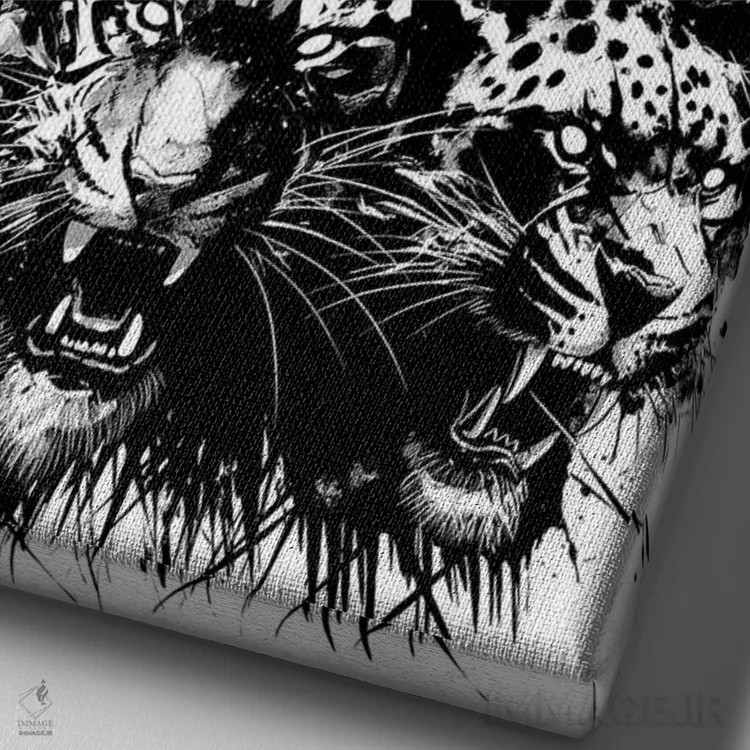 تابلو حیوانات وحشی اثر آلبرتو پرز - نمای نزدیک بافت بوم
