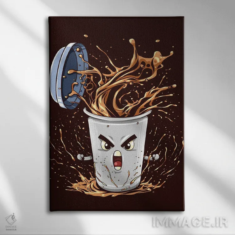 تابلو انرژی فوقالعادهٔ قهوه اثر آلبرتو پرز - نمای روبهرو روی دیوار