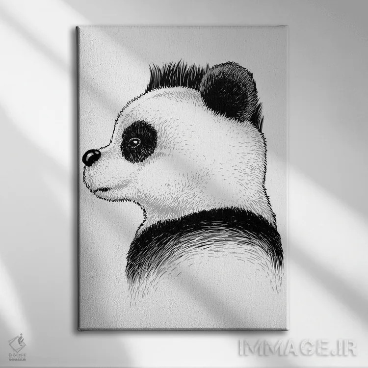 تابلو پاندای پانک اثر آلبرتو پرز - نمای روبهرو روی دیوار