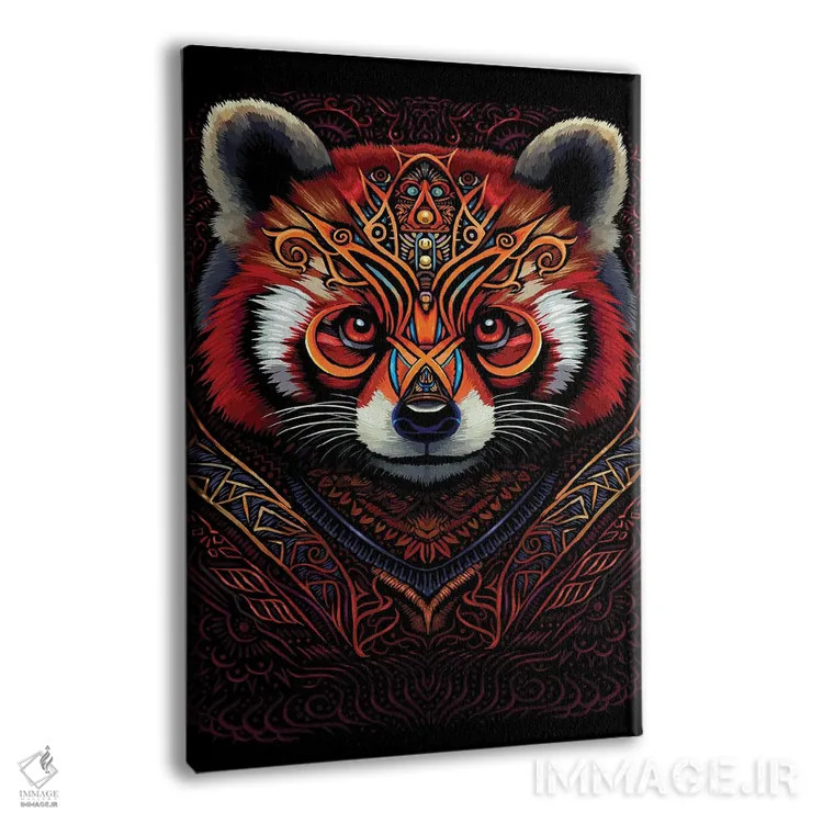 تابلو پاندای قرمز قبیلهای هندی اثر آلبرتو پرز - نمای پرسپکتیو محصول
