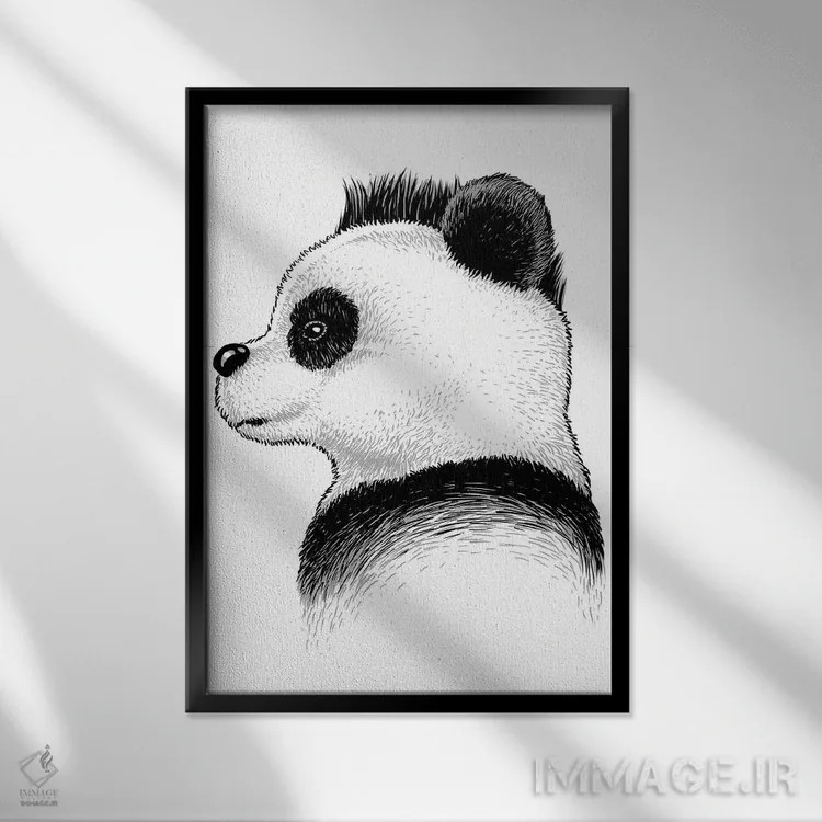 تابلو پاندای پانک اثر آلبرتو پرز - نمای قابدار مشکی