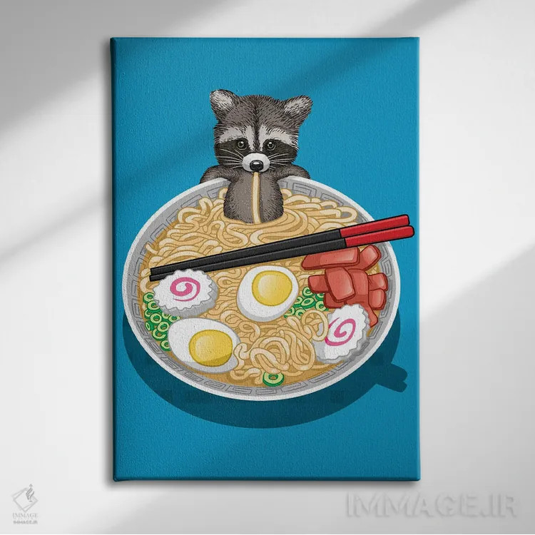 تابلو راکن و رامن اثر آلبرتو پرز - نمای روبهرو روی دیوار