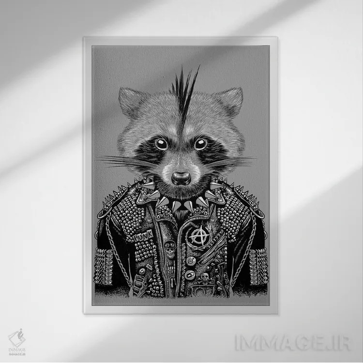 تابلو راکن پانک اثر آلبرتو پرز - نمای قابدار سفید