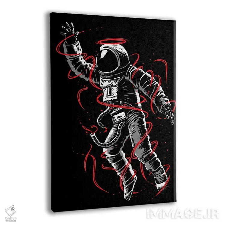 تابلو فضانورد خطوط قرمز اثر آلبرتو پرز - نمای پرسپکتیو محصول