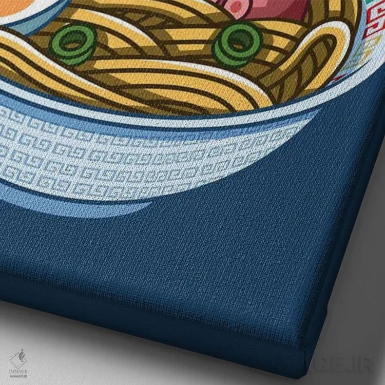 تابلو اختاپوس رامن اثر آلبرتو پرز - نمای نزدیک بافت بوم