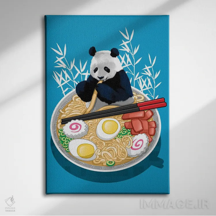 تابلو پاندای رامن اثر آلبرتو پرز - نمای روبهرو روی دیوار