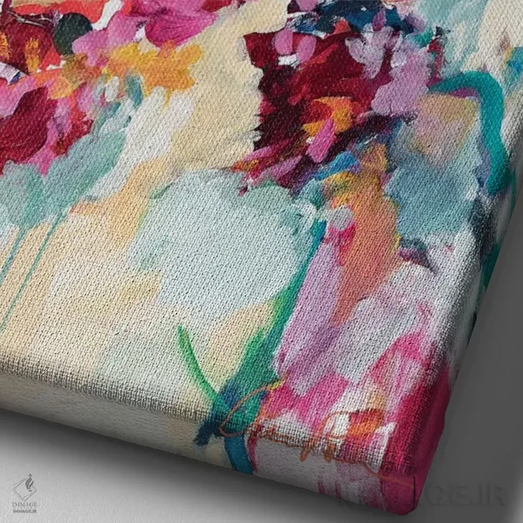 تابلو شکوفههای یشمی اثر امیره رحیم - نمای نزدیک بافت بوم