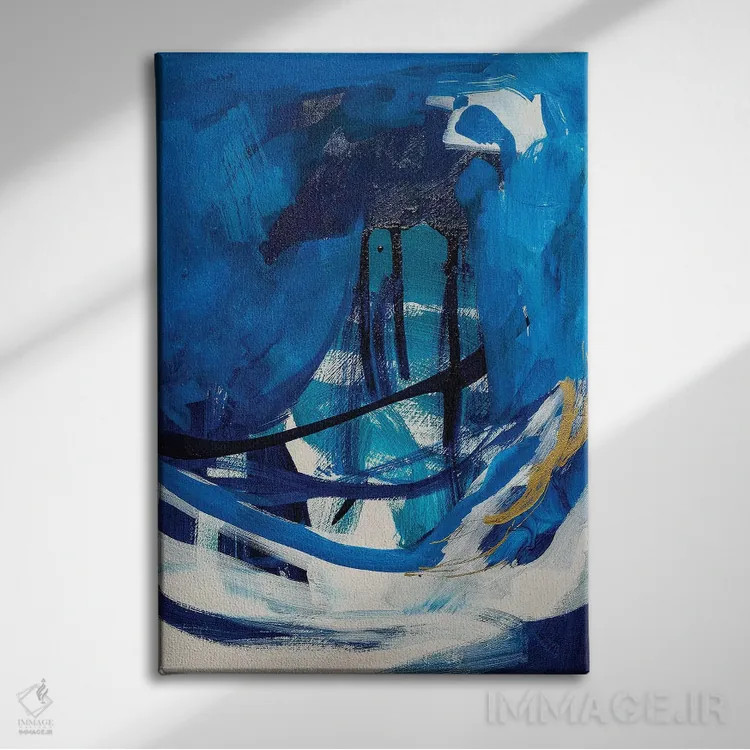 تابلو شنا بدون لباس اثر امیره رحیم - نمای روبهرو روی دیوار