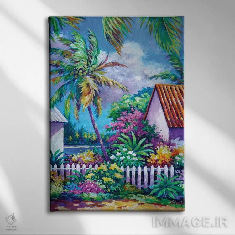 تابلو باغ در کیمن کای اثر جان کلارک - نمای روبهرو روی دیوار