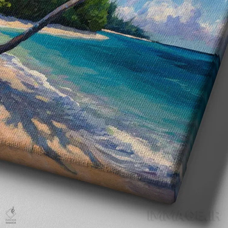 تابلو برشی از بهشت اثر جان کلارک - نمای نزدیک بافت بوم