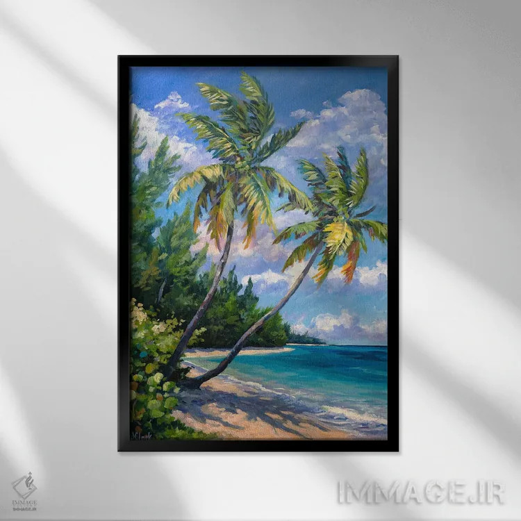 تابلو برشی از بهشت اثر جان کلارک - نمای قابدار مشکی