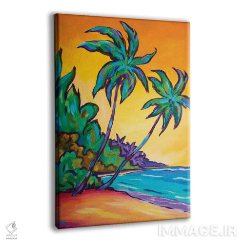 تابلو دو نخل در گرگ و میش اثر جان کلارک - نمای پرسپکتیو محصول