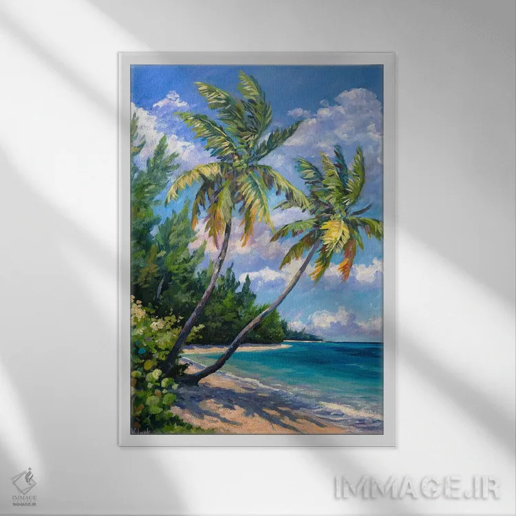 تابلو برشی از بهشت اثر جان کلارک - نمای قابدار سفید