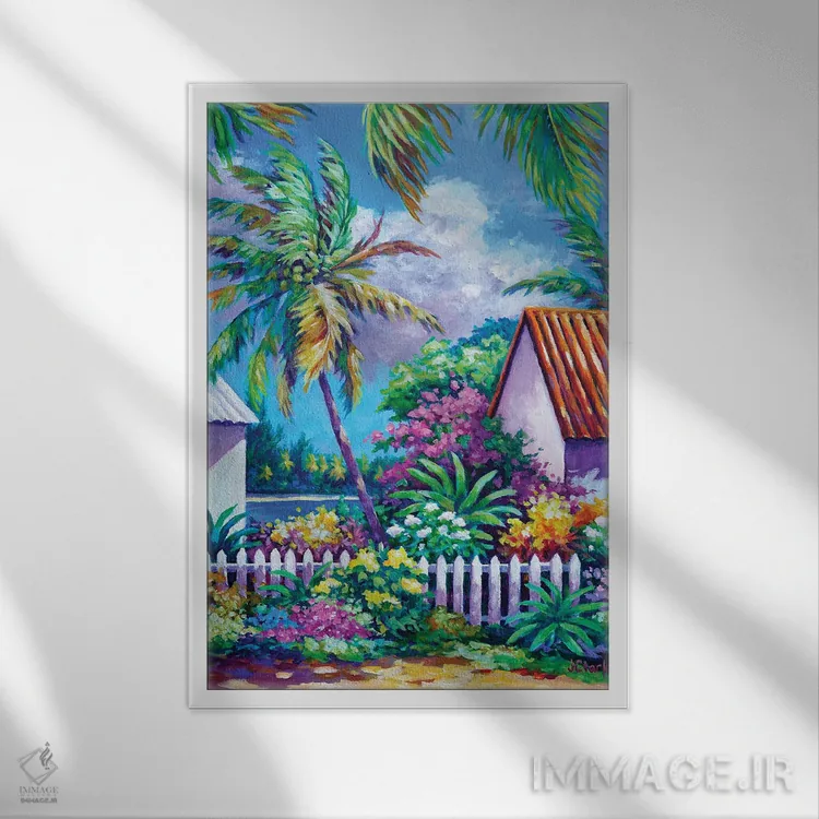 تابلو باغ در کیمن کای اثر جان کلارک - نمای قابدار سفید