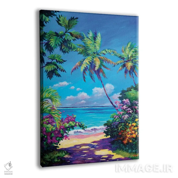 تابلو چشمانداز دریا با درخت نان اثر جان کلارک - نمای پرسپکتیو محصول