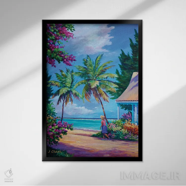 تابلو رفتن به خانه پیاده اثر جان کلارک - نمای قابدار مشکی