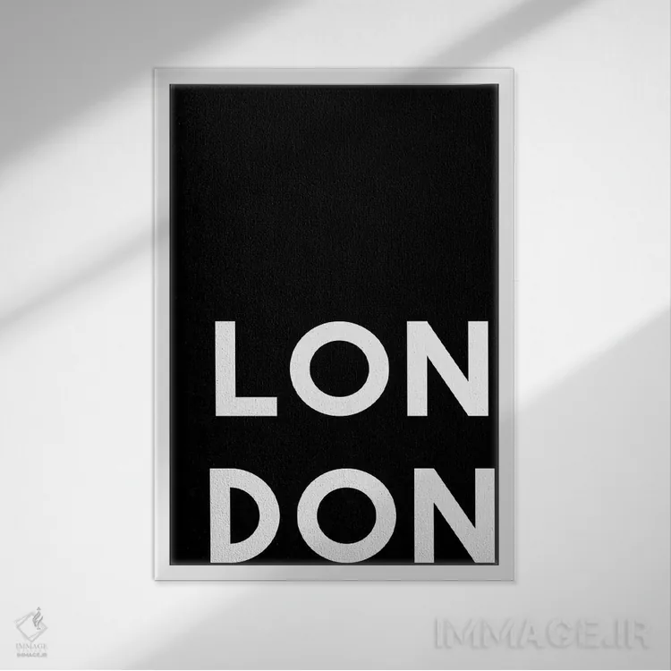 تابلو لندن سیاه اثر آرت میرانو - نمای قابدار سفید