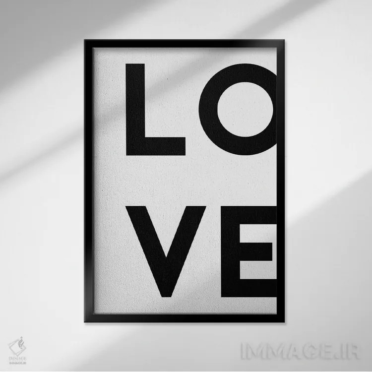 تابلو عشق اثر آرت میرانو - نمای قابدار مشکی