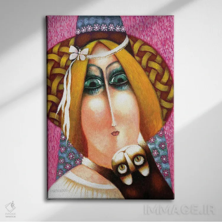 تابلو گربهٔ محبوب اثر آرت میرانو - نمای روبهرو روی دیوار